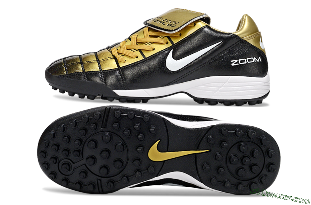 Nike Air Zoom Total 90 III TF Artificial Turf Soccer Shoes - Black/Gold/White 0