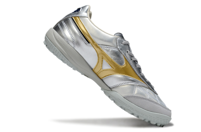 Mizuno Morelia Neo 4 TF Artificial Turf Soccer Shoes - Silver/Gold/Black