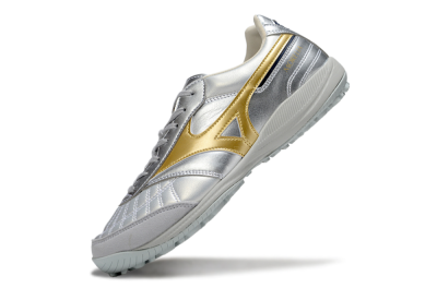 Mizuno Morelia Neo 4 TF Artificial Turf Soccer Shoes - Silver/Gold/Black