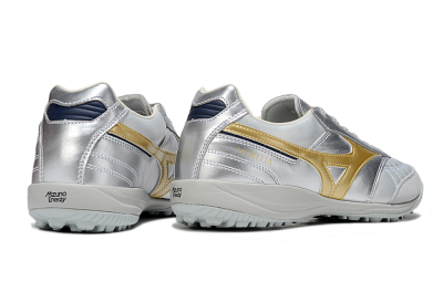 Mizuno Morelia Neo 4 TF Artificial Turf Soccer Shoes - Silver/Gold/Black