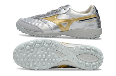 Mizuno Morelia Neo 4 TF Artificial Turf Soccer Shoes - Silver/Gold/Black