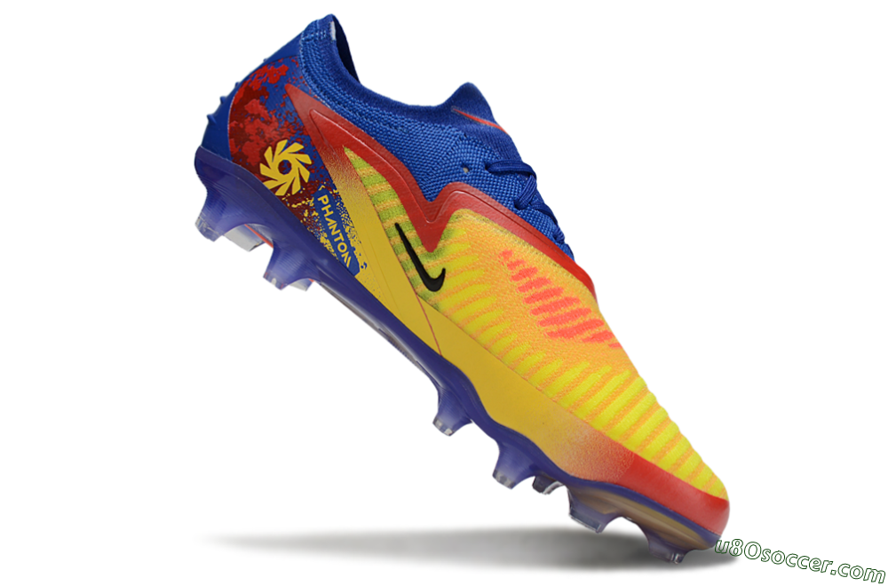 Nike Phantom 6 Elite Low FG Firm Ground Soccer Cleats - Yellow/Red/Blue 4