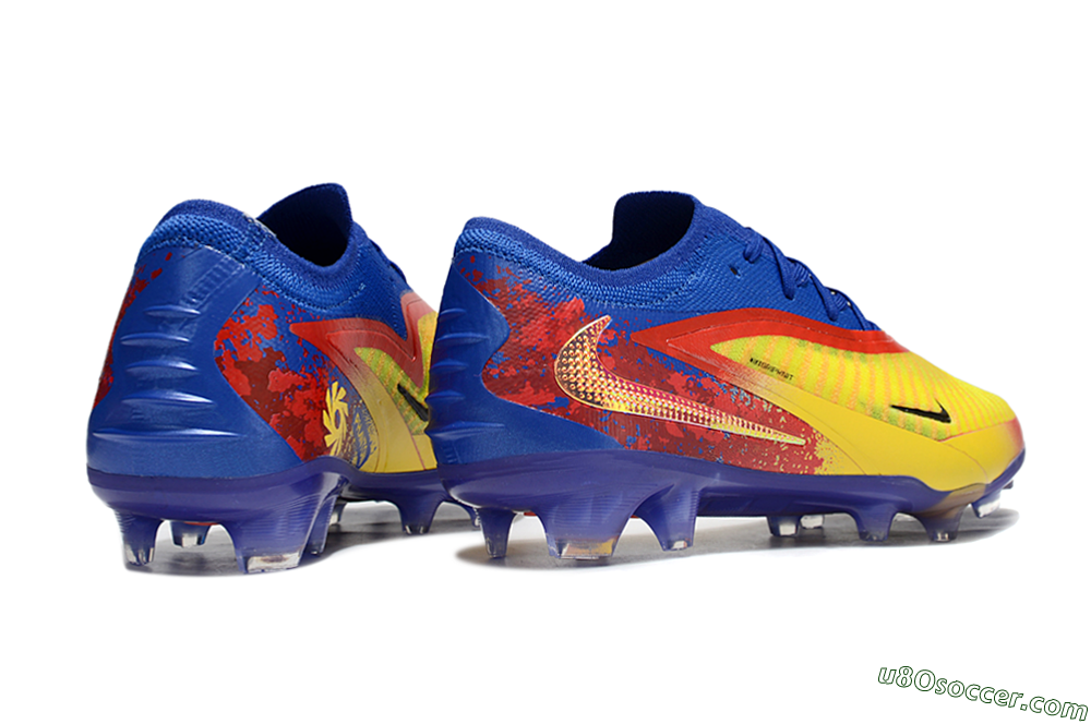 Nike Phantom 6 Elite Low FG Firm Ground Soccer Cleats - Yellow/Red/Blue 6