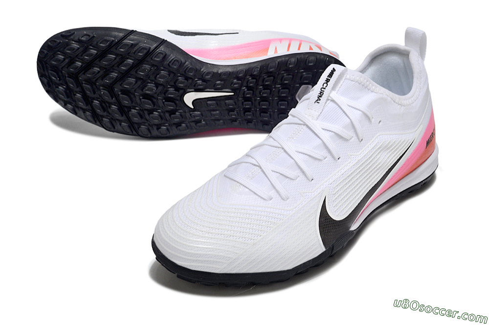 Nike Air Zoom Mercurial Vapor 16 Pro TF Artificial Turf Soccer Shoes - White/Black/Pink 3