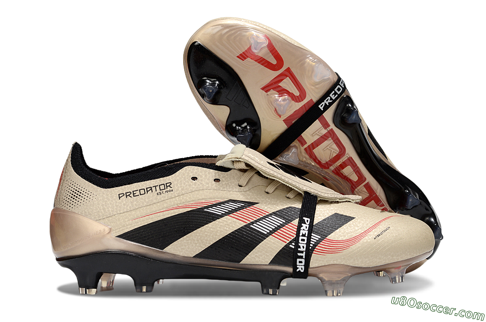 Adidas Predator 25 Elite Foldover Tongue FG Firm Ground Soccer Cleats - Gold/Black/White 1
