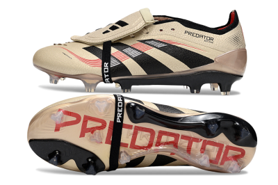 Adidas Predator 25 Elite Foldover Tongue FG Firm Ground Soccer Cleats - Gold/Black/White