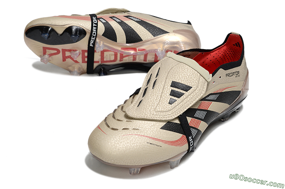 Adidas Predator 25 Elite Foldover Tongue FG Firm Ground Soccer Cleats - Gold/Black/White 3