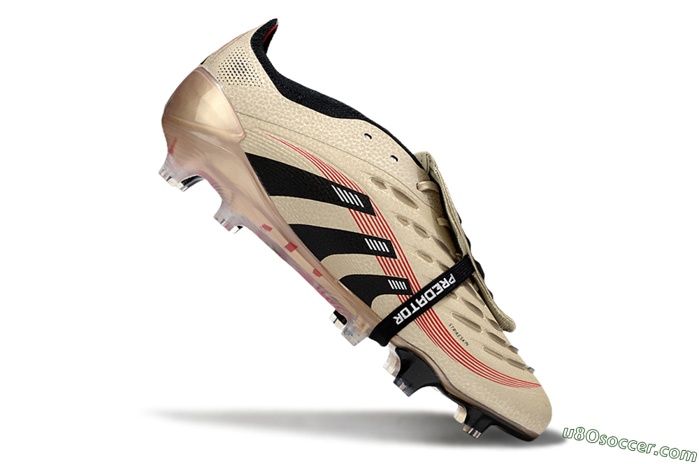 Adidas Predator 25 Elite Foldover Tongue FG Firm Ground Soccer Cleats - Gold/Black/White 4