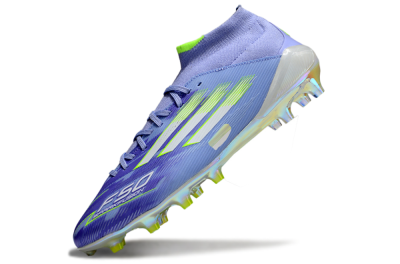 Adidas F50 Elite Mid FG Firm Ground Soccer Cleats - Blue/Silver/Gold