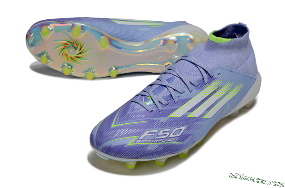 Adidas F50 Elite Mid FG Firm Ground Soccer Cleats - Blue/Silver/Gold 3