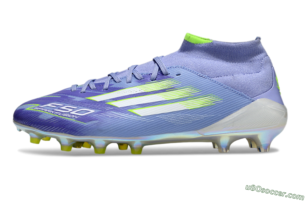 Adidas F50 Elite Mid FG Firm Ground Soccer Cleats - Blue/Silver/Gold 2