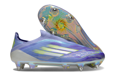 Adidas F50 Elite Laceless SG Soft Ground Soccer Cleats - Blue/Silver/Gold