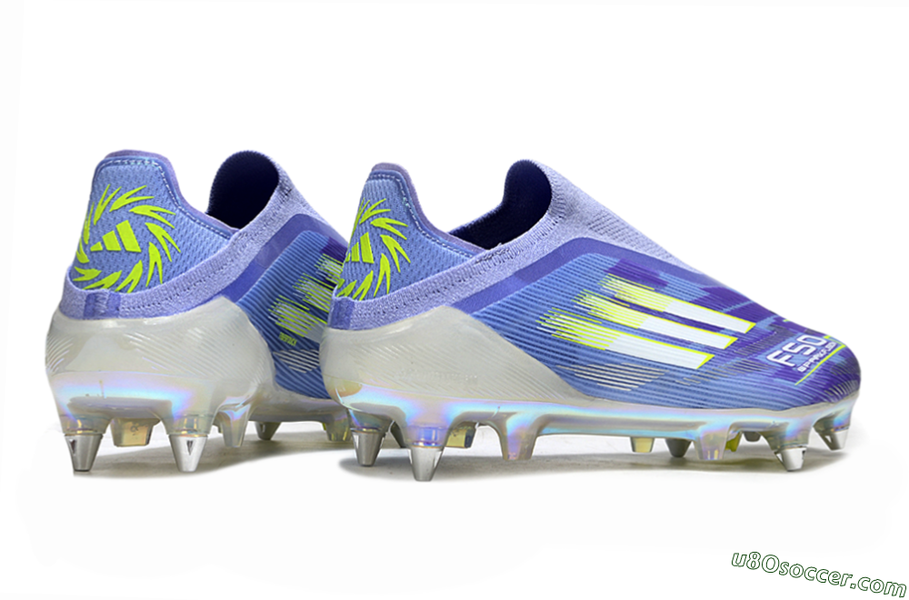 Adidas F50 Elite Laceless SG Soft Ground Soccer Cleats - Blue/Silver/Gold 6