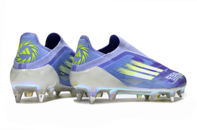Adidas F50 Elite Laceless SG Soft Ground Soccer Cleats - Blue/Silver/Gold