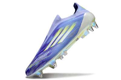 Adidas F50 Elite Laceless SG Soft Ground Soccer Cleats - Blue/Silver/Gold