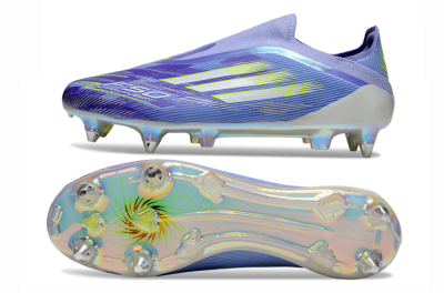 Adidas F50 Elite Laceless SG Soft Ground Soccer Cleats - Blue/Silver/Gold