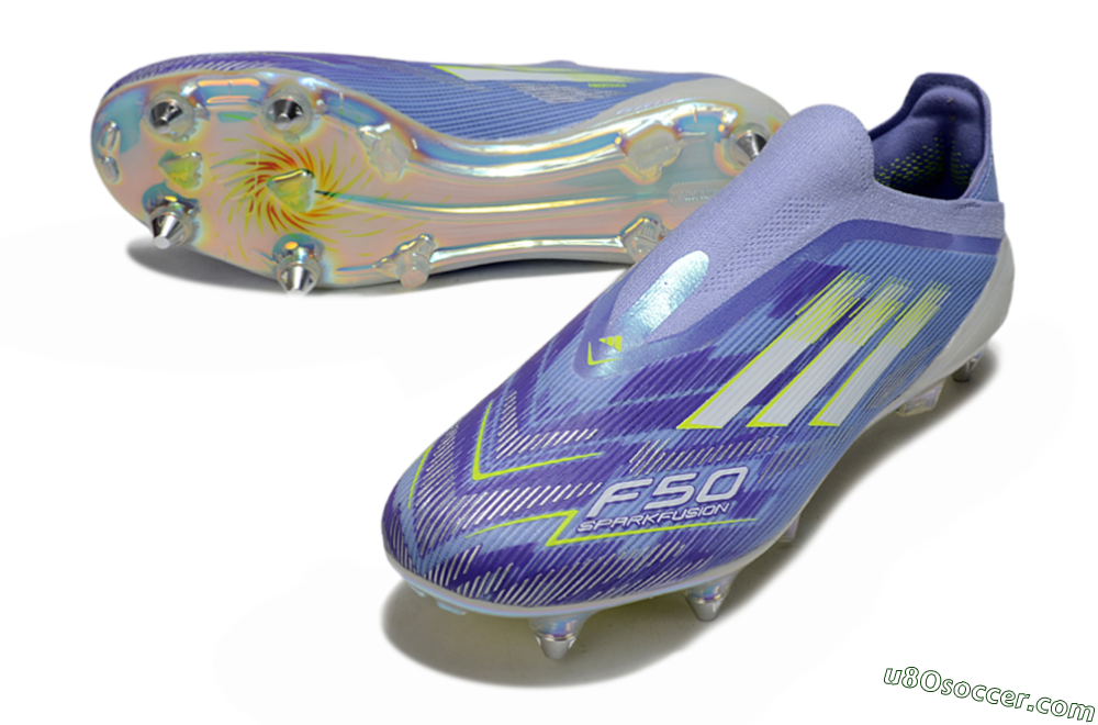 Adidas F50 Elite Laceless SG Soft Ground Soccer Cleats - Blue/Silver/Gold 3