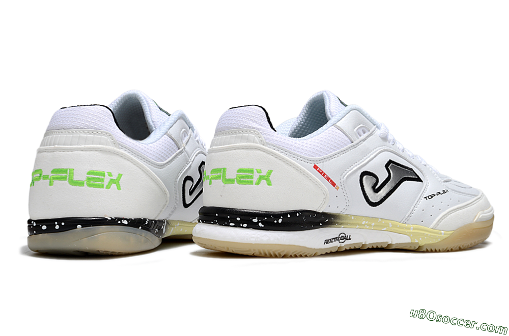 Joma Top Flex IC Indoor & Futsal Soccer Shoes - White/Silver/Yellow 6
