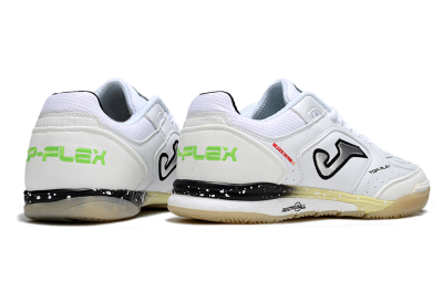 Joma Top Flex IC Indoor & Futsal Soccer Shoes - White/Silver/Yellow