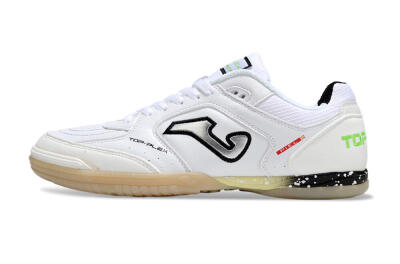 Joma Top Flex IC Indoor & Futsal Soccer Shoes - White/Silver/Yellow