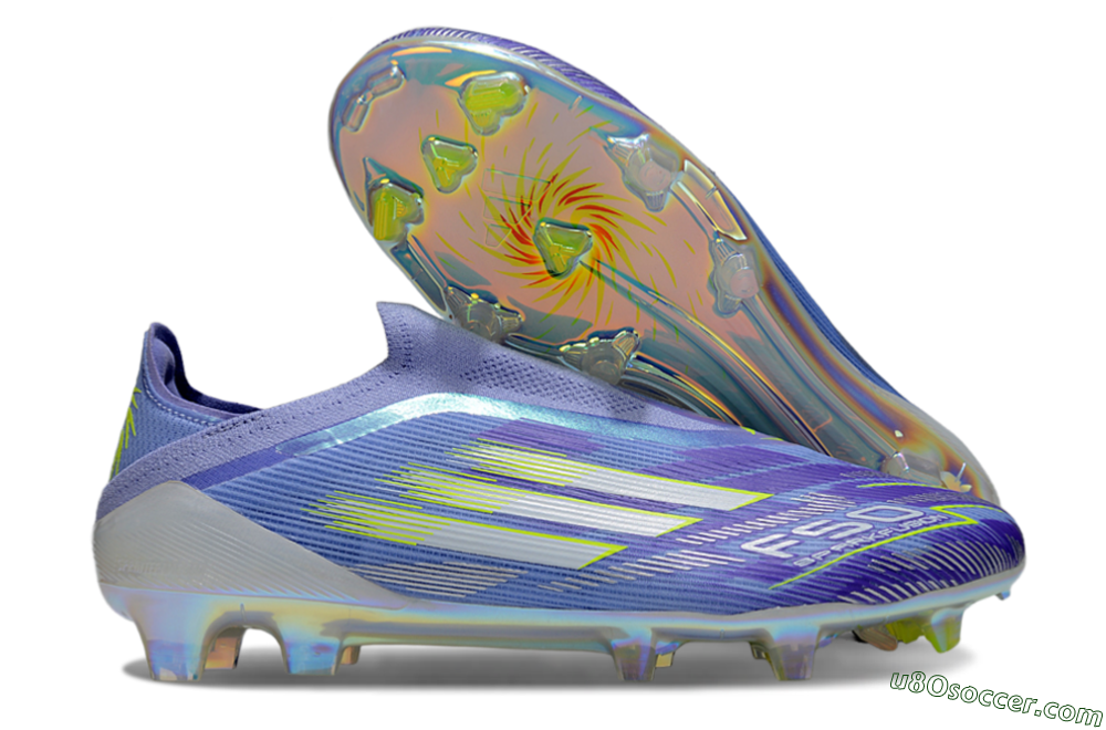Adidas F50 Elite Laceless FG Firm Ground Soccer Cleats - Blue/Silver/Gold 1