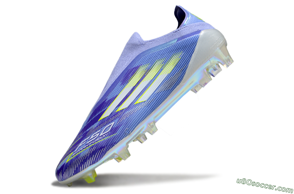 Adidas F50 Elite Laceless FG Firm Ground Soccer Cleats - Blue/Silver/Gold 5
