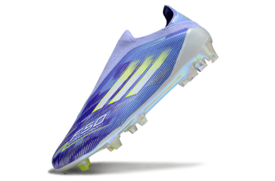 Adidas F50 Elite Laceless FG Firm Ground Soccer Cleats - Blue/Silver/Gold
