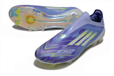 Adidas F50 Elite Laceless FG Firm Ground Soccer Cleats - Blue/Silver/Gold
