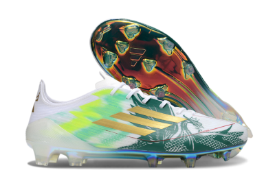 Adidas F50 Elite FG Firm Ground Soccer Cleats - White/Green/Yellow