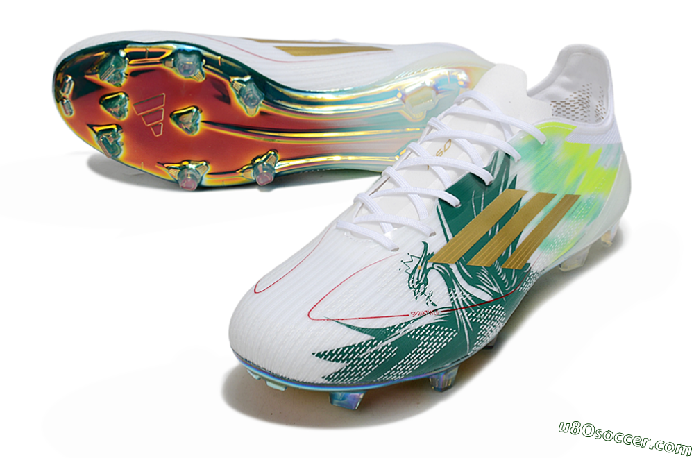 Adidas F50 Elite FG Firm Ground Soccer Cleats - White/Green/Yellow 3