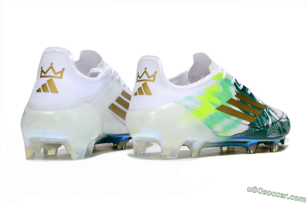 Adidas F50 Elite FG Firm Ground Soccer Cleats - White/Green/Yellow 6