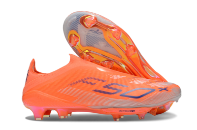 Adidas F50+ Lightstrike Pro Laceless FG Firm Ground Soccer Cleats - Red/Blue/Silver