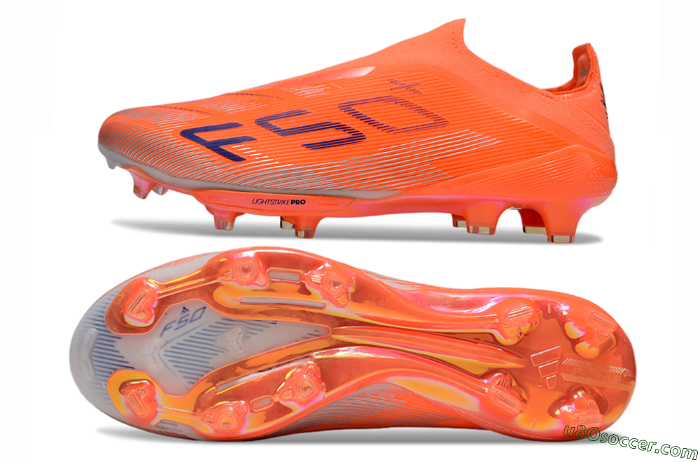 Adidas F50+ Lightstrike Pro Laceless FG Firm Ground Soccer Cleats - Red/Blue/Silver 0