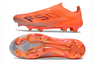 Adidas F50+ Lightstrike Pro Laceless FG Firm Ground Soccer Cleats - Red/Blue/Silver
