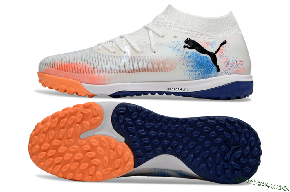 Puma Future 8 Ultimate TF Artificial Turf Soccer Shoes - Whtie/Blue/Red 0