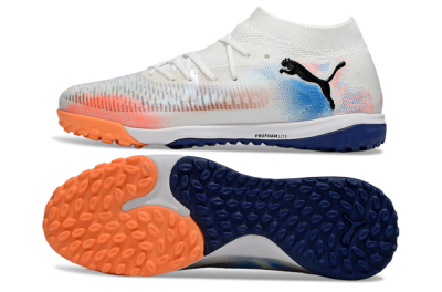 Puma Future 8 Ultimate TF Artificial Turf Soccer Shoes - Whtie/Blue/Red