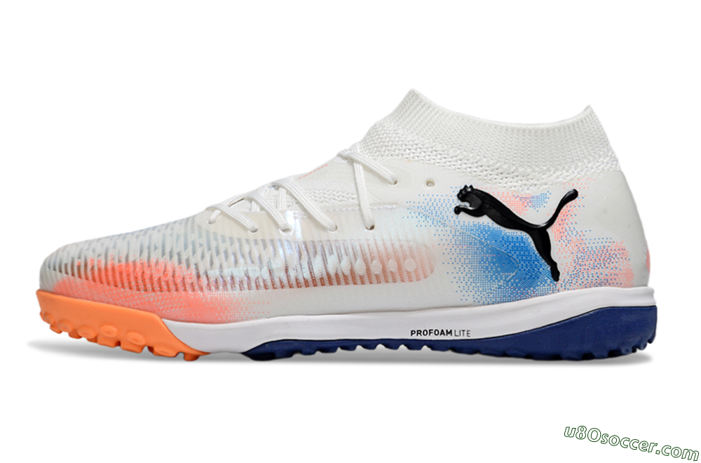 Puma Future 8 Ultimate TF Artificial Turf Soccer Shoes - Whtie/Blue/Red 2