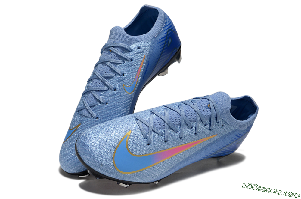 Nike Air Zoom Mercurial Vapor 16 Elite FG Firm Ground Soccer Cleats - Blue/Pink/Gold 3