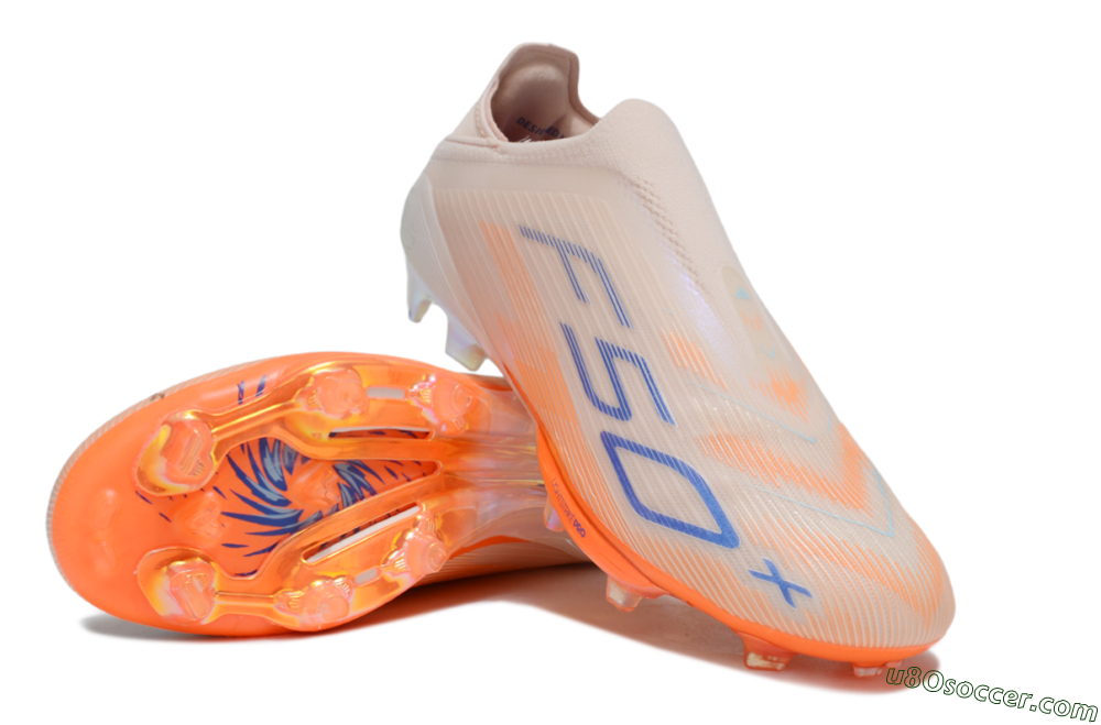 Adidas F50+ Lightstrike Pro Laceless FG Firm Ground Soccer Cleats - Red/Blue/White 3