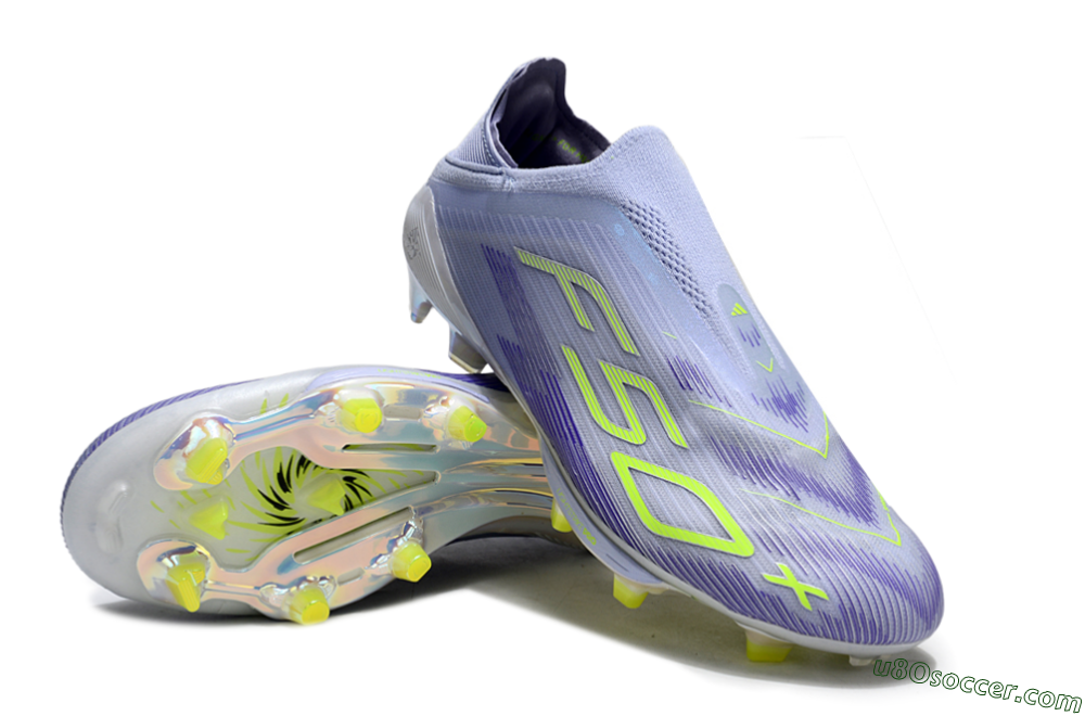 Adidas F50+ Lightstrike Pro Laceless FG Firm Ground Soccer Cleats - Blue/Yellow/White 3