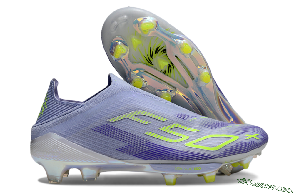 Adidas F50+ Lightstrike Pro Laceless FG Firm Ground Soccer Cleats - Blue/Yellow/White 1