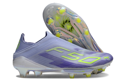 Adidas F50+ Lightstrike Pro Laceless FG Firm Ground Soccer Cleats - Blue/Yellow/White