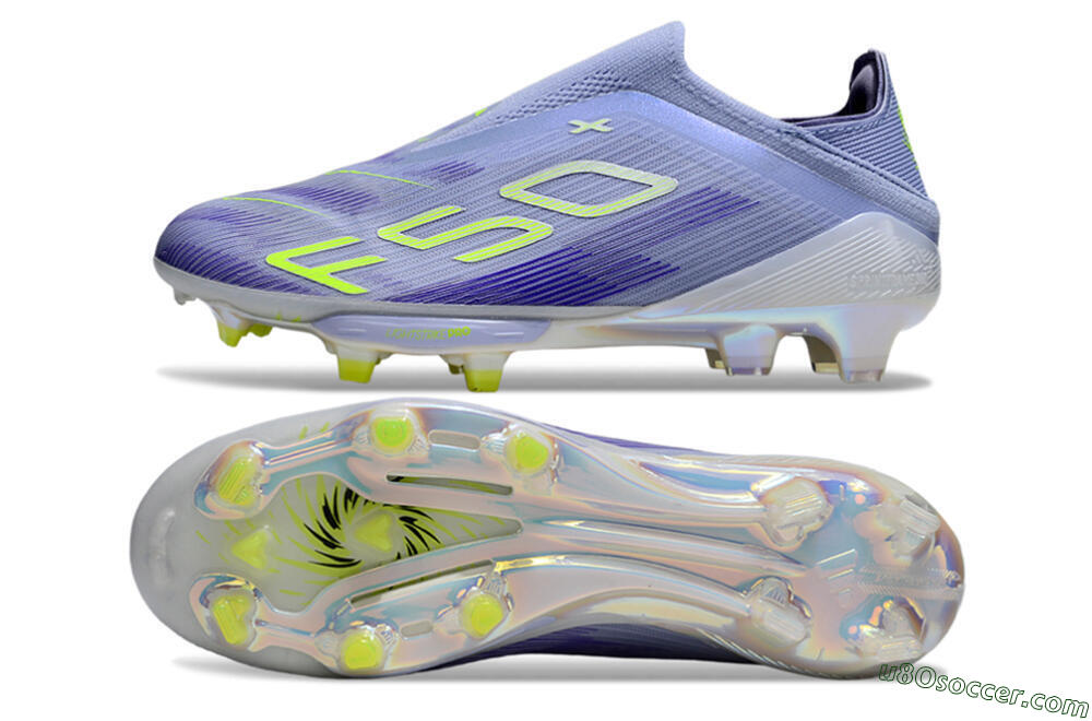 Adidas F50+ Lightstrike Pro Laceless FG Firm Ground Soccer Cleats - Blue/Yellow/White 0