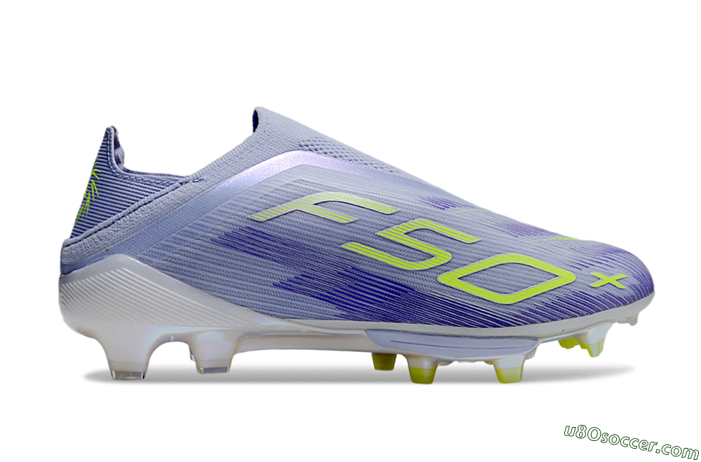 Adidas F50+ Lightstrike Pro Laceless FG Firm Ground Soccer Cleats - Blue/Yellow/White 7