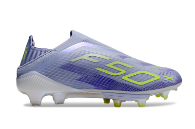 Adidas F50+ Lightstrike Pro Laceless FG Firm Ground Soccer Cleats - Blue/Yellow/White