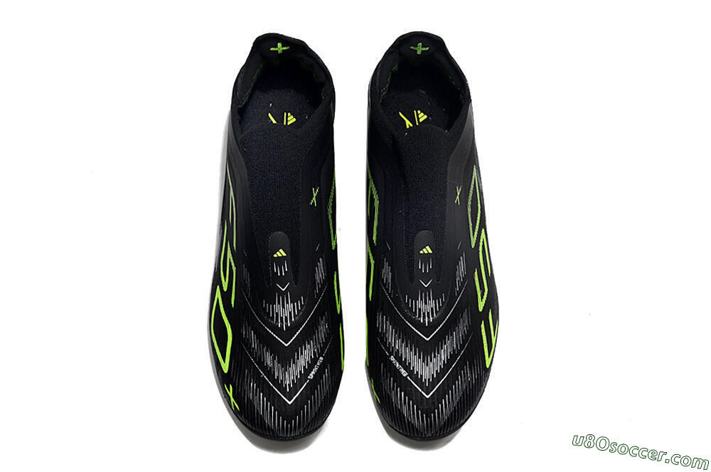 Adidas F50+ Lightstrike Pro Laceless FG Firm Ground Soccer Cleats - Black/Silver/Yellow 4