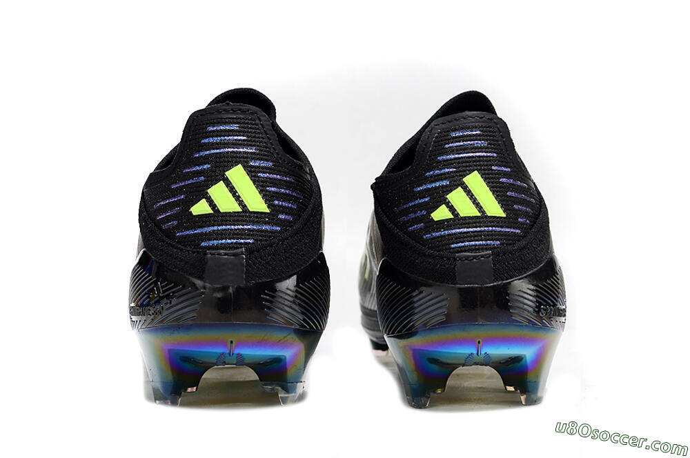 Adidas F50+ Lightstrike Pro Laceless FG Firm Ground Soccer Cleats - Black/Silver/Yellow 5