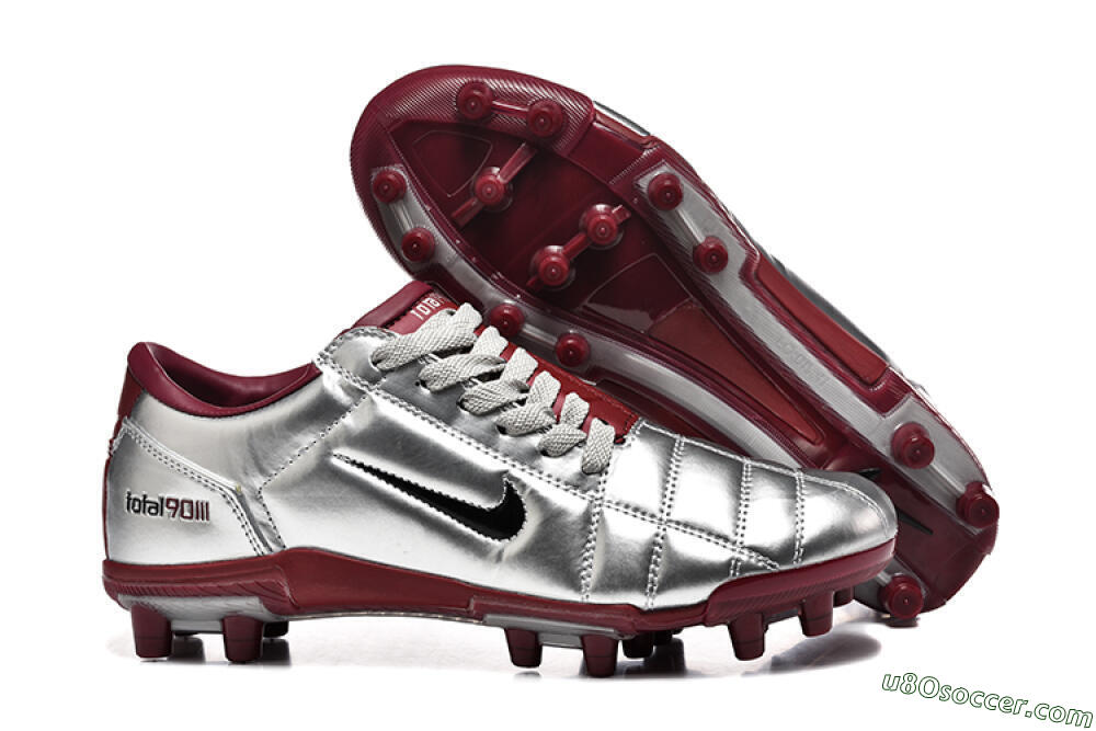 Nike Total 90 III FG Firm Ground Soccer Cleats - Silver/Black/Red 1