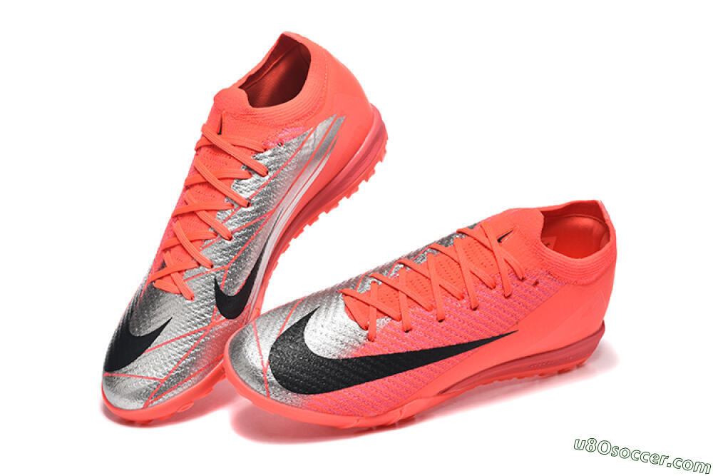 Nike Air Zoom Mercurial Vapor 16 Elite TF Artificial Turf Soccer Shoes - Red/Silver/Black 6