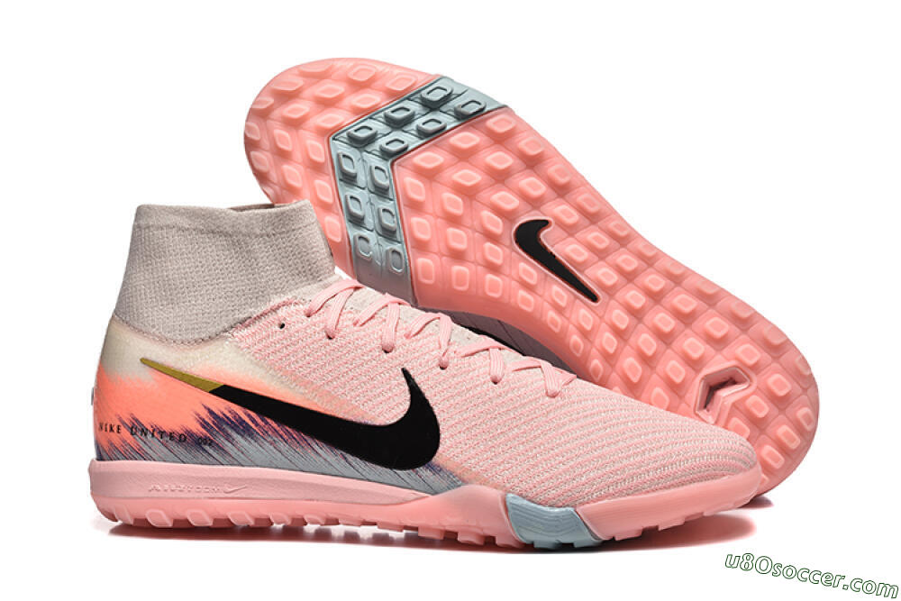 Nike Air Zoom Mercurial Superfly 10 Elite TF Artificial Turf Soccer Shoes - Pink/Black/Gold 1